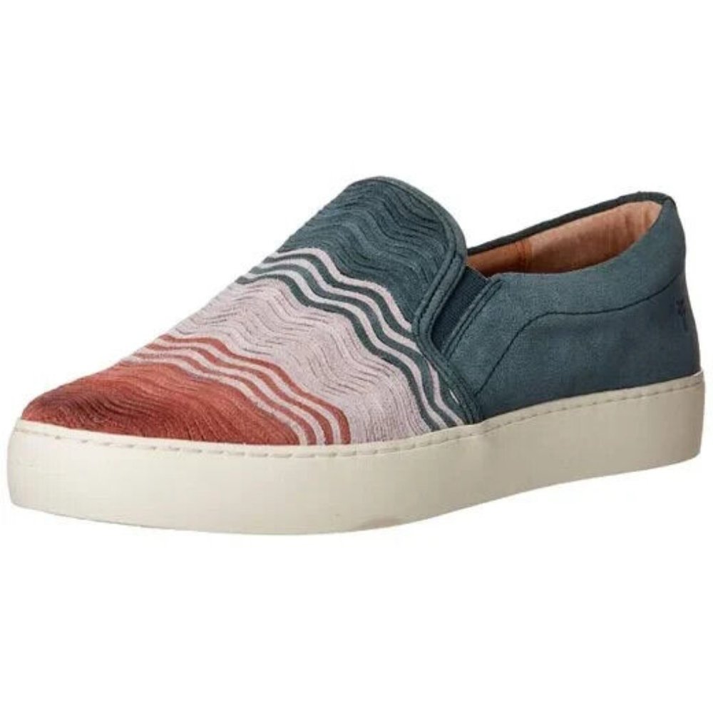 NIB Frye Womens Lena Wave Green Slip-On Sneakers Shoes 7.5 Medium (B,M)